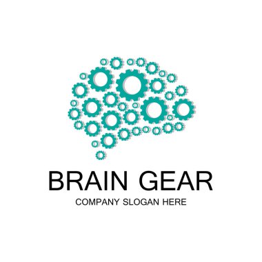 İnsan zekası beyin logo vektör tasarımı