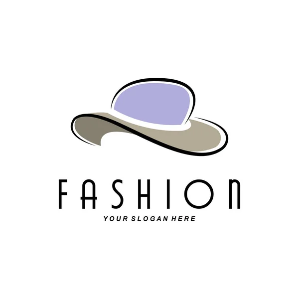 Women Hat Logo Design Illustration Fashion Beauty Accessories Product Brand — Stock vektor