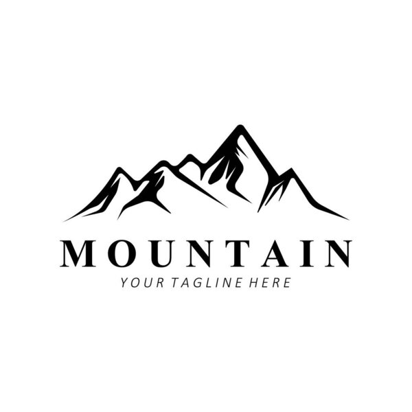 Mountain Logo Design, Vector Place For Nature Lovers Hiker