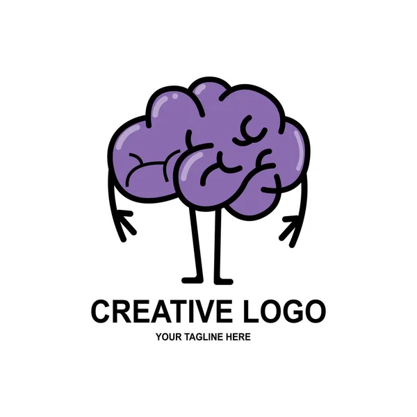 Disegno Vettoriale Del Logo Del Cervello Intelligenza Umana — Vettoriale Stock