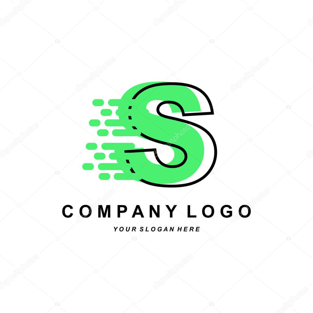 Letter S logo corporate brand design, vector font illustration