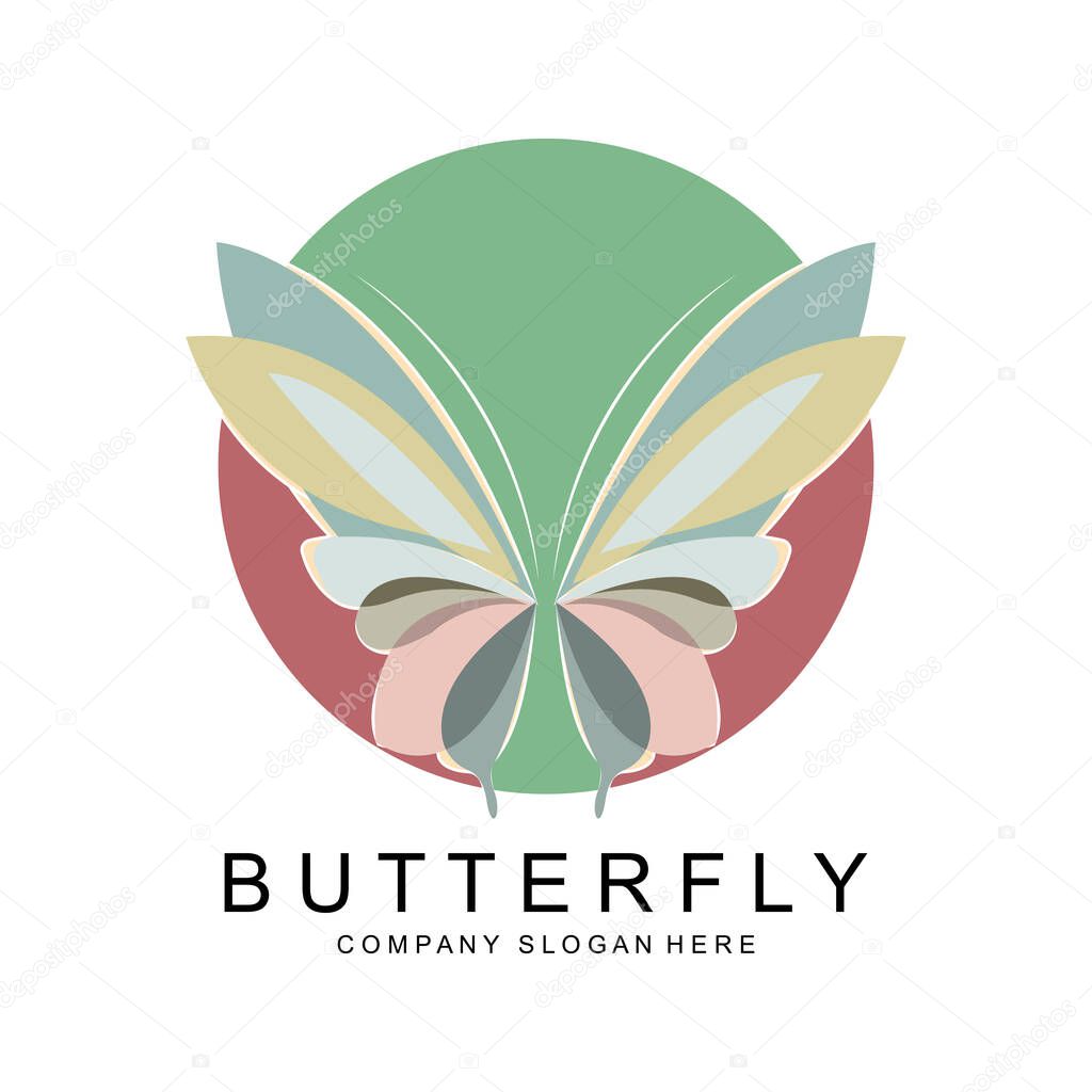 Butterfly Logo Design, Beautiful Flying Animal, Company Brand Icon Illustration, Screen Printing, Salon
