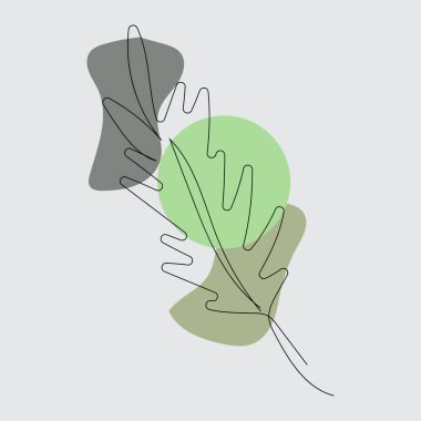 Yaprak Çizgileri logo tasarımı, Arkaplan Simgesi Sanat Eserleri PAstel Renkleri