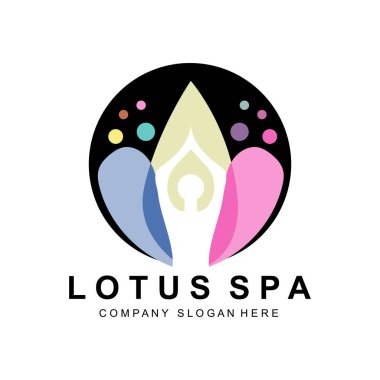 Yoga Logosu Tasarımı, Spor Simgesi İllüstrasyon Fitness ve Akıl ve Vücut Konsantrasyonu