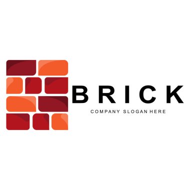 Bricks Logo Design, Material Stone Illustration Vector, Building Construction Icon