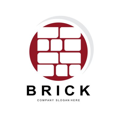 Bricks Logo Design, Material Stone Illustration Vector, Building Construction Icon