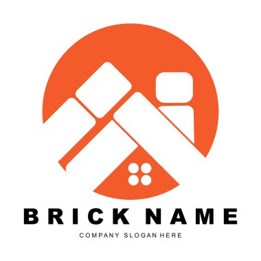 Bricks Logo Design, Material Stone Illustration Vector, Building Construction Icon
