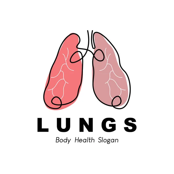 Lungs Logo Design Body Organ Health Care Vector Illustration — Wektor stockowy