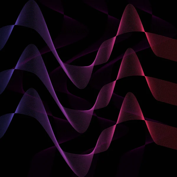 Sound Wave Background Design Ultrasonic Gradient Wallpaper Illustration — Stockvektor