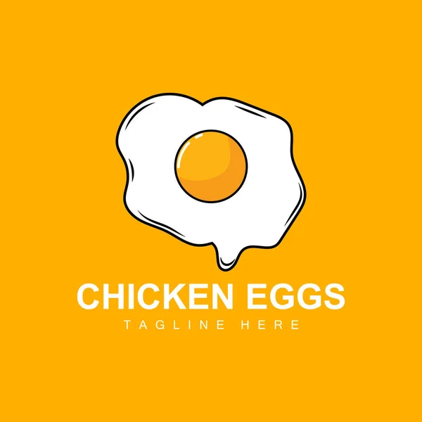 Egg Logo Design Template Natural Food Vector Egg Laying Animals — Stockvector