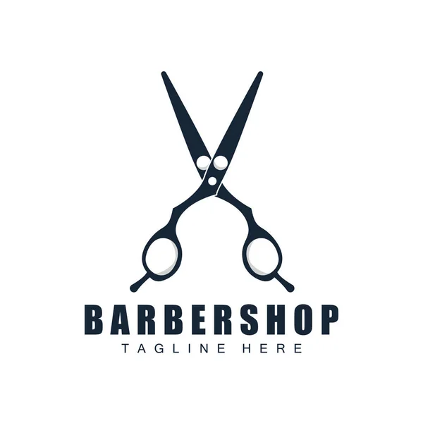 Tijeras Logo Design Barbershop Shaver Vector Babershop Tijeras Marca Ilustración — Vector de stock