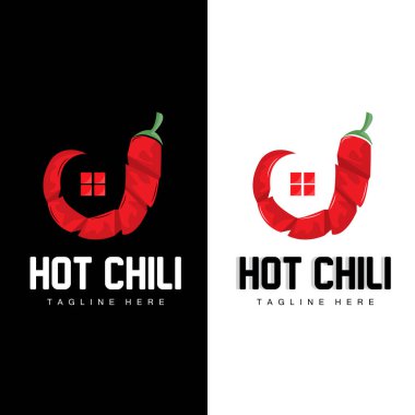 Red Chili Logosu, Hot Chili Peppers Vektörü, Chili Garden House Illustration, Company Brand Illustration