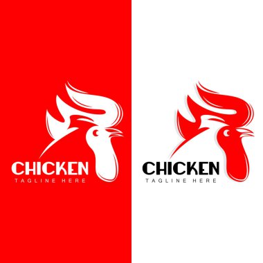 Izgara Tavuk Barbekü Logosu Tasarımı, Tavuk Kafası Vektörü, Şirket Markası