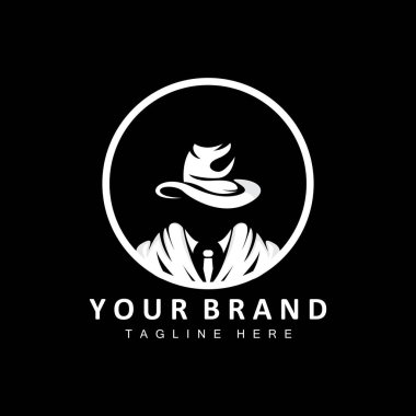 Mafia Logo Design, Tuxedo Suit Icon, Vector Businessman, Logo Detective, Brand Label clipart