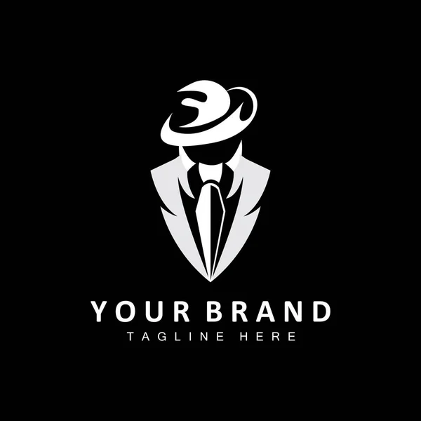 Mafya Logosu Tasarımı, Smokin Takım Elbisesi Simgesi, Vektör İşadamı, Logo Dedektifi, Marka Etiketi