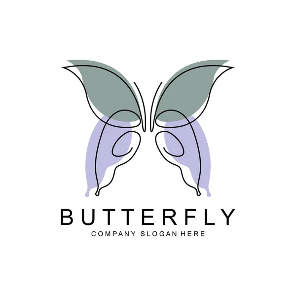 Diseño Del Logotipo Mariposa Hermoso Animal Volador Ilustración Del Icono — Vector de stock