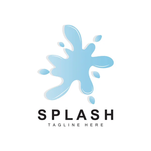 Splash Logo Water Wave Icon Bubble Vector Water Logo Art — 스톡 벡터