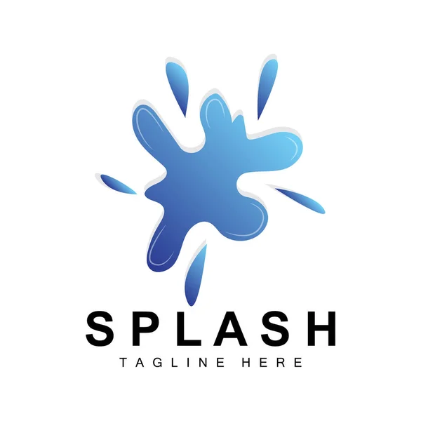 Splash Logo Water Wave Icon Bubble Vector Water Logo Art — 스톡 벡터
