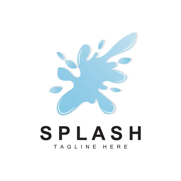 Splash Logo Water Wave Icon Bubble Vector Water Logo Art — 스톡 벡터