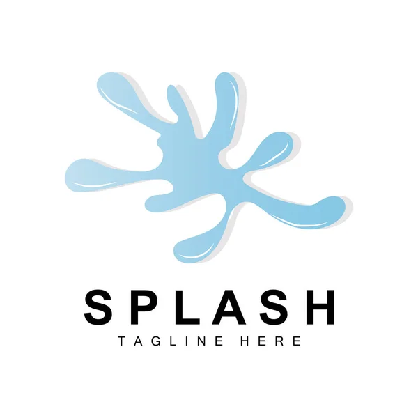 Logo Splash Icono Onda Agua Vector Burbuja Arte Del Logotipo — Archivo Imágenes Vectoriales