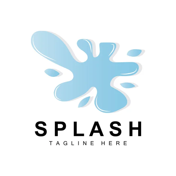 Splash Logo Water Wave Icon Bubble Vector Water Logo Art — 스톡 벡터