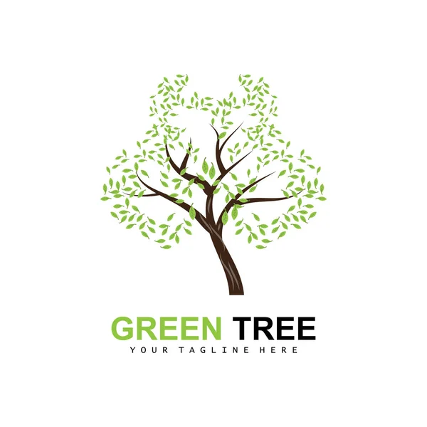 Logotipo Árvore Árvores Verdes Design Madeira Ilustração Floresta Jogos Crianças — Vetor de Stock
