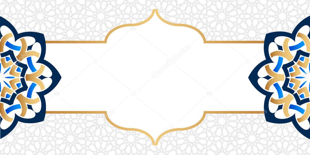 Geometric shape of Islamic banner design. Vector illustration.