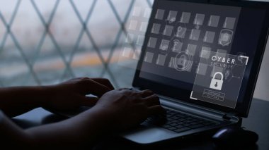 Sanal ekranda kullanıcı giriş ve parola. Siber güvenlik kavramı.
