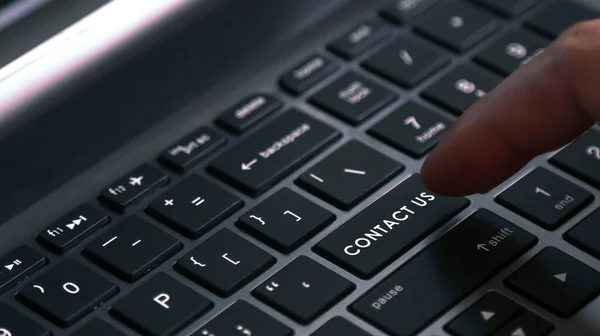Contact Word Laptop Keyboard Button — 스톡 사진
