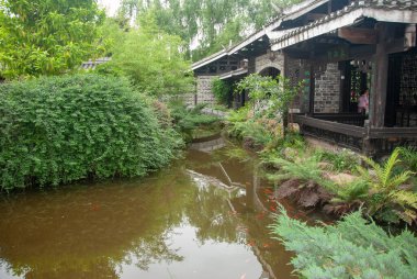 Yangshuo, Çin - 4 Mayıs 2010: Shangri-La Park manzaraları