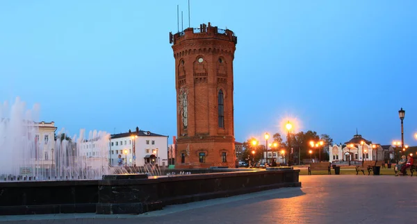 Tobolsk Russia August 2021 Evening View Red Square Water Tower — Zdjęcie stockowe