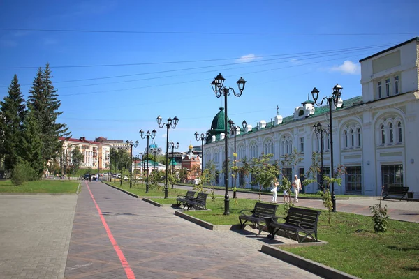 Omsk Russia August 2021 View Muzeinaya Street City Omsk Ліцензійні Стокові Фото