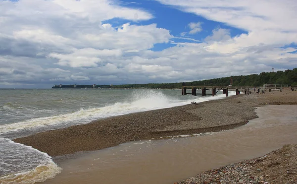 Beach Pitsunda Bay Lidzava Abkhazia — Stock Photo, Image