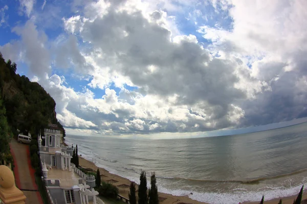 Ldzaa Abkhazia Ottobre 2021 Veduta Dell Edificio Dell Hotel Castello — Foto Stock