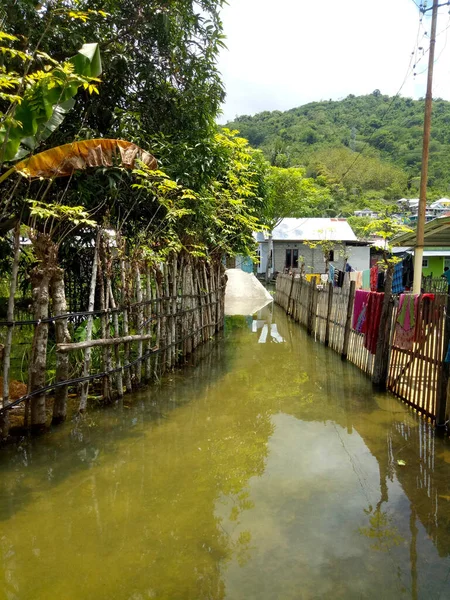 Courtyards Gardens Were Submerged Water Due Overnight Flooding —  Fotos de Stock