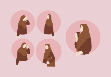 Muslim woman avatar on circle