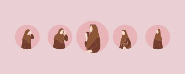 Muslim woman avatar on circle
