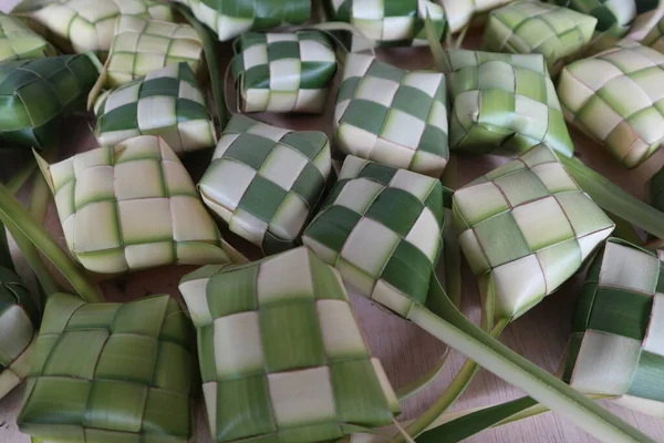 Ketupat Rice Dumplings Ketupat Natural Rice Sleeve Made Young Coconut — ストック写真