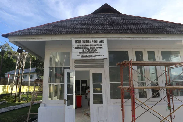 Remont Budynku Muzeum Seaplane Landing Miejscowości Iluta Prowincja Gorontalo — Zdjęcie stockowe