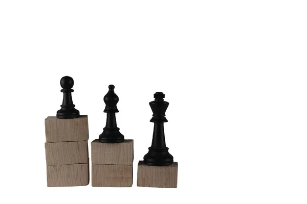 Шахові Фігури Дерев Яних Кубиків Показують Поняття Справедливості Концепція Бізнесу — стокове фото