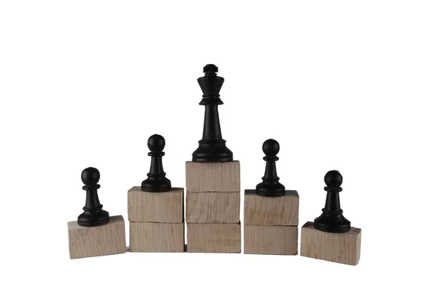 Šachová Figurka Dně Šachová Královna Vrcholu Koncept Symbolizující Úspěch Růst — Stock fotografie