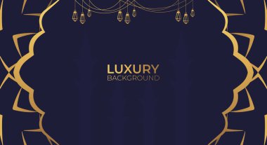 Lüks İslami arka plan, altın Arap desenli, İslami doğu tarzı Arapça. Ramazan Stili Dekoratif Mandala. İslami nüanslara uygun temalar