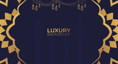 Lüks İslami arka plan, altın Arap desenli, İslami doğu tarzı Arapça. Ramazan Stili Dekoratif Mandala. İslami nüanslara uygun temalar