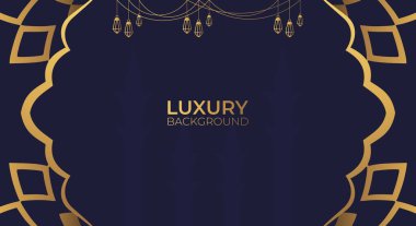 Lüks İslami arka plan, altın Arap desenli, İslami doğu tarzı Arapça. Ramazan Stili Dekoratif Mandala. İslami nüanslara uygun temalar