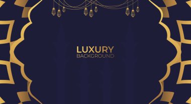 Lüks İslami arka plan, altın Arap desenli, İslami doğu tarzı Arapça. Ramazan Stili Dekoratif Mandala. İslami nüanslara uygun temalar