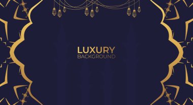 Lüks İslami arka plan, altın Arap desenli, İslami doğu tarzı Arapça. Ramazan Stili Dekoratif Mandala. İslami nüanslara uygun temalar