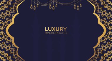 Lüks İslami arka plan, altın Arap desenli, İslami doğu tarzı Arapça. Ramazan Stili Dekoratif Mandala. İslami nüanslara uygun temalar