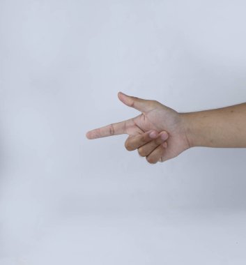 Beyaz arkaplanda izole edilmiş bir el.