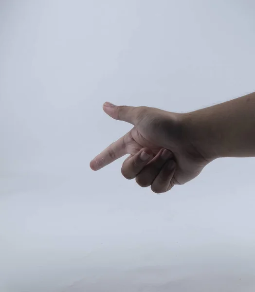 Beyaz arkaplanda izole edilmiş bir el.