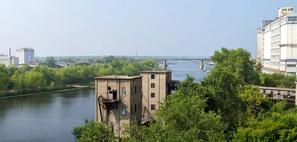 Панорама Моста Через Реку Самара Город Самара Россия Августа 2021 Лицензионные Стоковые Изображения